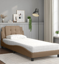 Bett mit Matratze Cappuccino-Braun 90x200 cm Kunstleder