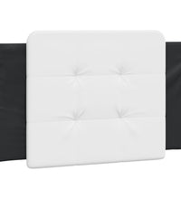 Bett mit Matratze Schwarz und Weiß 90x200 cm Kunstleder