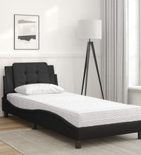 Bett mit Matratze Schwarz 100x200 cm Kunstleder