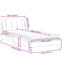 Bett mit Matratze Schwarz 100x200 cm Kunstleder