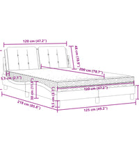 Bett mit Matratze Weiß 120x200 cm Kunstleder