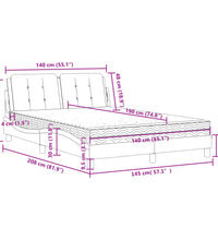 Bett mit Matratze Braun 140x190 cm Kunstleder