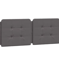 Bett mit Matratze Grau 140x190 cm Kunstleder