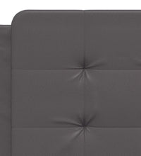 Bett mit Matratze Grau 140x190 cm Kunstleder