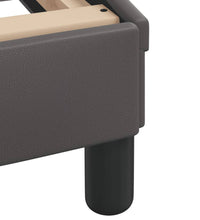 Bett mit Matratze Grau 140x190 cm Kunstleder