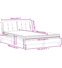 Bett mit Matratze Grau 140x190 cm Kunstleder