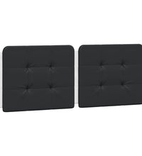 Bett mit Matratze Weiß und Schwarz 140x190 cm Kunstleder