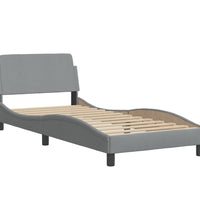 Bettgestell mit LED ohne Matratze Hellgrau 80x200 cm Stoff