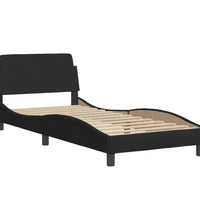 Bettgestell mit LED ohne Matratze Schwarz 80x200 cm Stoff