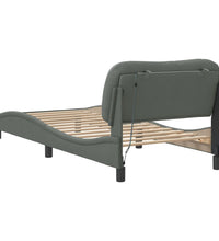 Bettgestell mit LED ohne Matratze Dunkelgrau 90x190 cm Stoff