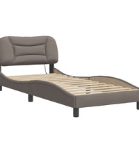 Bettgestell mit LED ohne Matratze Taupe 90x190 cm Stoff