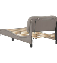 Bettgestell mit LED ohne Matratze Taupe 90x190 cm Stoff