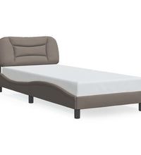 Bettgestell mit LED ohne Matratze Taupe 90x190 cm Stoff