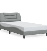 Bettgestell mit LED ohne Matratze Hellgrau 100x200 cm Stoff