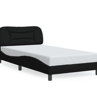 Bettgestell mit LED ohne Matratze Schwarz 100x200 cm Stoff