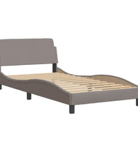 Bettgestell mit LED ohne Matratze Taupe 100x200 cm Stoff