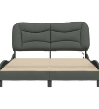 Bettgestell mit LED ohne Matratze Dunkelgrau 120x200 cm Stoff