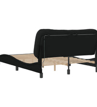 Bettgestell mit LED ohne Matratze Schwarz 120x200 cm Stoff