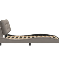 Bettgestell mit LED ohne Matratze Taupe 120x200 cm Stoff