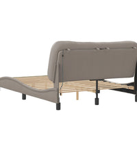 Bettgestell mit LED ohne Matratze Taupe 120x200 cm Stoff