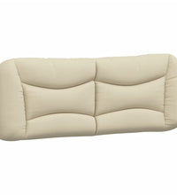 Bettgestell mit LED ohne Matratze Creme 120x200 cm Stoff