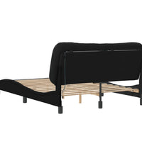 Bettgestell mit LED ohne Matratze Schwarz 140x200 cm Stoff