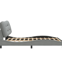 Bettgestell mit LED ohne Matratze Hellgrau 160x200 cm Stoff