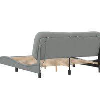 Bettgestell mit LED ohne Matratze Hellgrau 160x200 cm Stoff