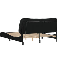Bettgestell mit LED ohne Matratze Schwarz 160x200 cm Stoff