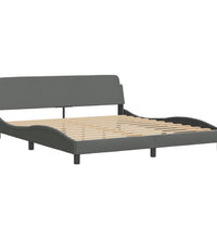 Bettgestell mit LED ohne Matratze Dunkelgrau 180x200 cm Stoff