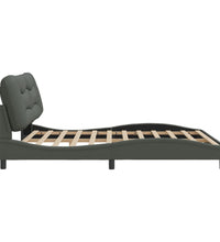 Bettgestell mit LED ohne Matratze Dunkelgrau 180x200 cm Stoff