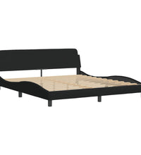 Bettgestell mit LED ohne Matratze Schwarz 180x200 cm Stoff