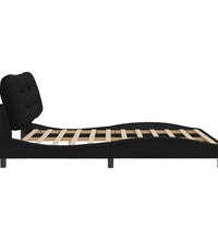 Bettgestell mit LED ohne Matratze Schwarz 180x200 cm Stoff