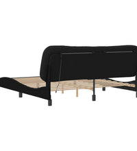 Bettgestell mit LED ohne Matratze Schwarz 180x200 cm Stoff