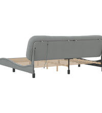 Bettgestell mit LED ohne Matratze Hellgrau 200x200 cm Stoff