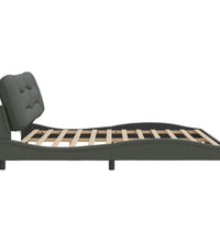 Bettgestell mit LED ohne Matratze Dunkelgrau 200x200 cm Stoff