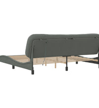 Bettgestell mit LED ohne Matratze Dunkelgrau 200x200 cm Stoff