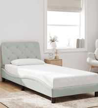 Bettgestell mit LED-Leuchten Hellgrau 80x200 cm Samt