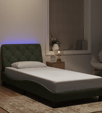 Bettgestell mit LED-Leuchten Hellgrau 80x200 cm Samt