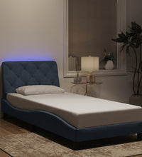 Bettgestell mit LED-Leuchten Dunkelgrau 80x200 cm Samt