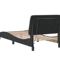 Bettgestell mit LED-Leuchten Schwarz 80x200 cm Samt