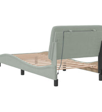 Bettgestell mit LED-Leuchten Hellgrau 90x200 cm Samt