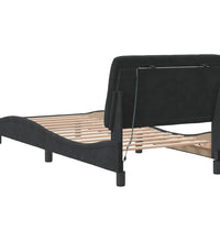 Bettgestell mit LED-Leuchten Schwarz 90x200 cm Samt