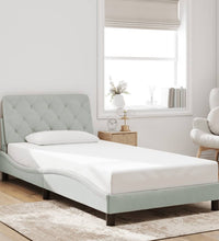 Bettgestell mit LED-Leuchten Hellgrau 100x200 cm Samt