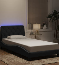 Bettgestell mit LED-Leuchten Schwarz 100x200 cm Samt