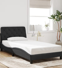 Bettgestell mit LED-Leuchten Schwarz 100x200 cm Samt