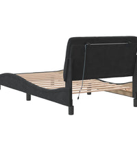 Bettgestell mit LED-Leuchten Schwarz 100x200 cm Samt