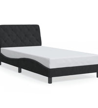 Bettgestell mit LED-Leuchten Schwarz 100x200 cm Samt