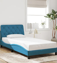 Bettgestell mit LED-Leuchten Blau 100x200 cm Samt