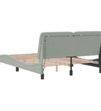 Bettgestell mit LED-Leuchten Hellgrau 120x200 cm Samt